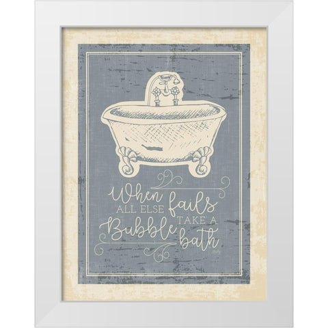 Bubble Bath White Modern Wood Framed Art Print by Michelle, Misty