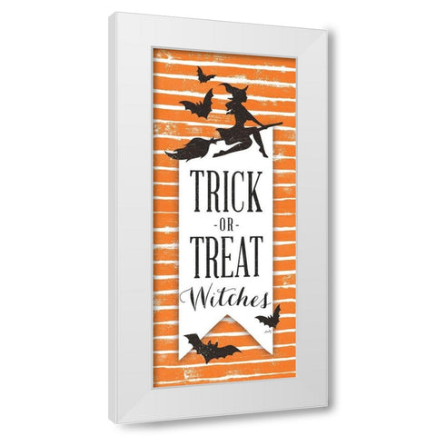 Trick or Treat Witches   White Modern Wood Framed Art Print by Michelle, Misty