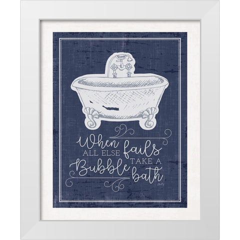 Bubble Bath    White Modern Wood Framed Art Print by Michelle, Misty