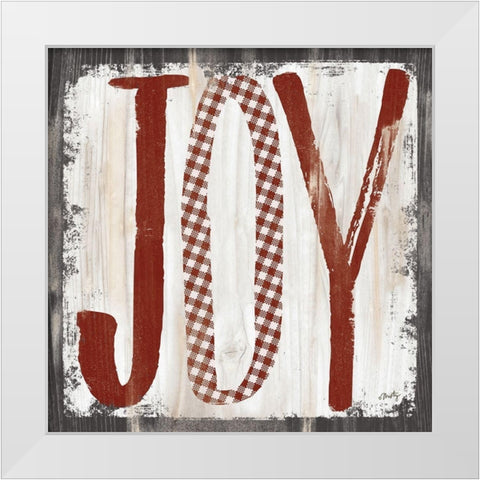 JOY White Modern Wood Framed Art Print by Michelle, Misty