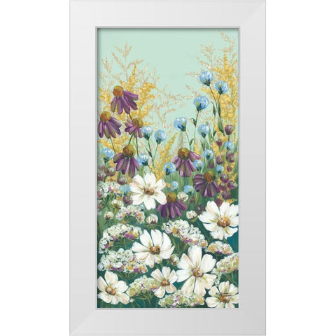 Floral Field Day White Modern Wood Framed Art Print by Norman, Michele