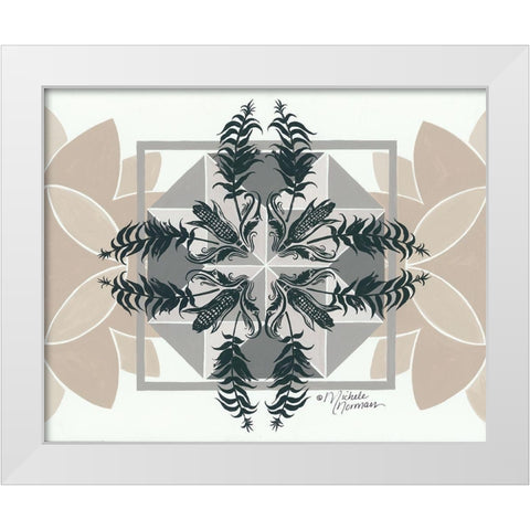 Cornfields and Sunflowers     White Modern Wood Framed Art Print by Norman, Michele