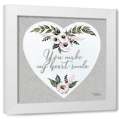 You Make My Heart Smile White Modern Wood Framed Art Print by Norman, Michele