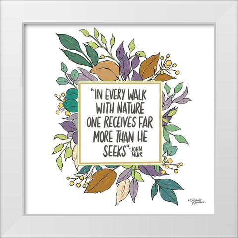 Walk with Nature White Modern Wood Framed Art Print by Norman, Michele