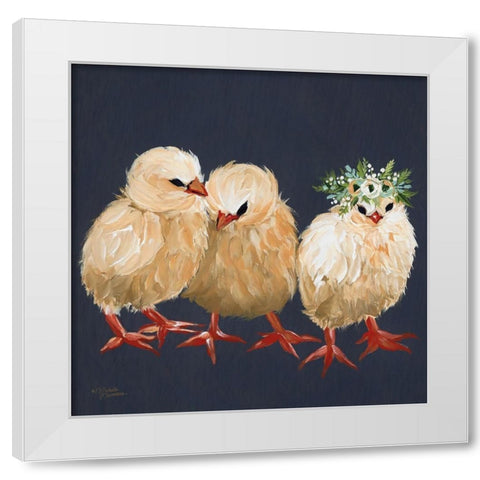 Chick Trio White Modern Wood Framed Art Print by Norman, Michele