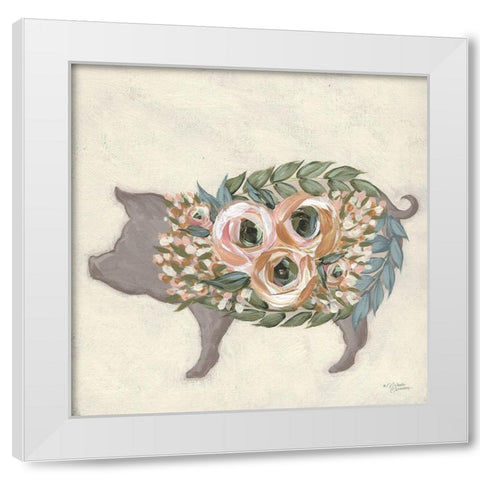 Alice the Pig     White Modern Wood Framed Art Print by Norman, Michele