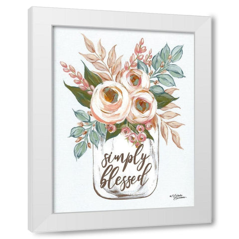 Simply Blessed Flowers White Modern Wood Framed Art Print by Norman, Michele