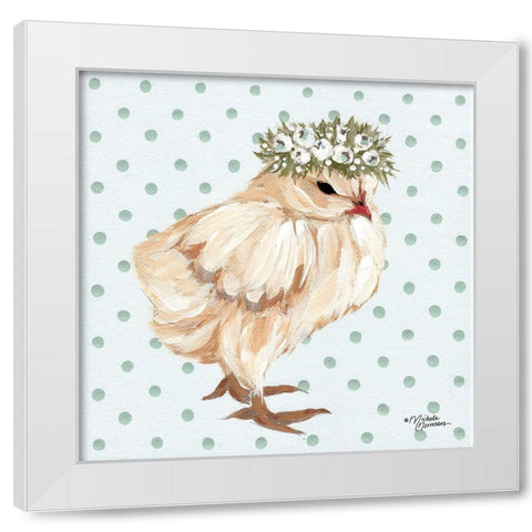 Spring Chick White Modern Wood Framed Art Print by Norman, Michele