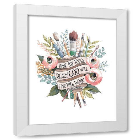 Have Thy Tools Ready White Modern Wood Framed Art Print by Norman, Michele