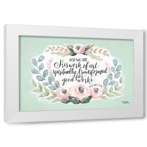 His Work of Art White Modern Wood Framed Art Print by Norman, Michele