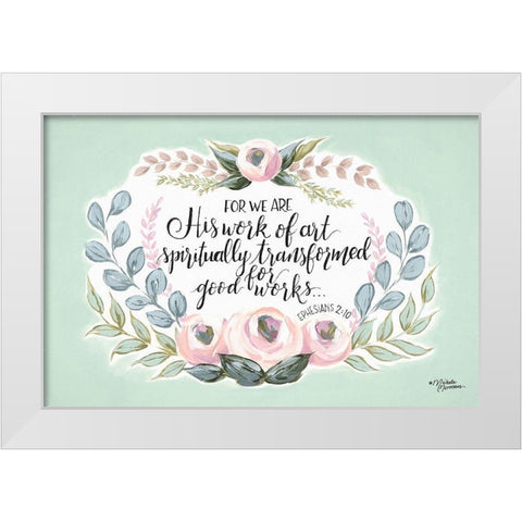 His Work of Art White Modern Wood Framed Art Print by Norman, Michele