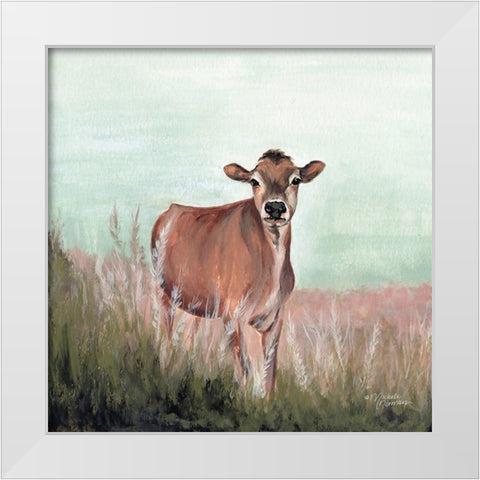 Til the Cow Comes Home White Modern Wood Framed Art Print by Norman, Michele