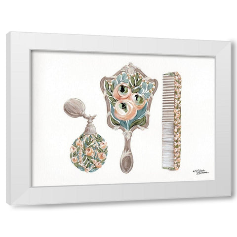 Vanity Set     White Modern Wood Framed Art Print by Norman, Michele