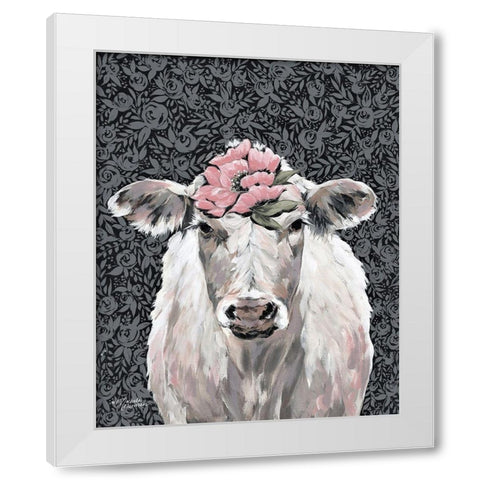 Agnes White Modern Wood Framed Art Print by Norman, Michele