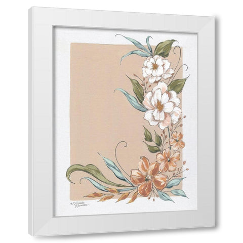 Spring Floral Frame White Modern Wood Framed Art Print by Norman, Michele