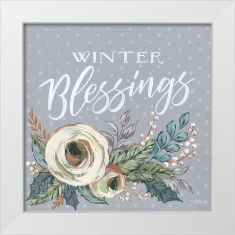 Winter Blessings White Modern Wood Framed Art Print by Norman, Michele
