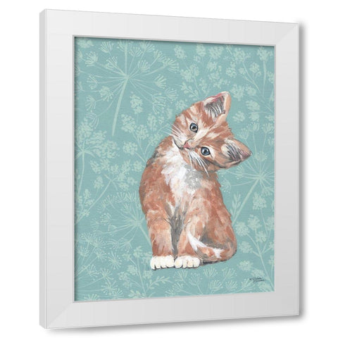 Moxie the Kitten White Modern Wood Framed Art Print by Norman, Michele