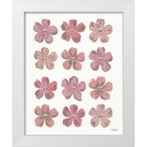 Pretty in Pink White Modern Wood Framed Art Print by Norman, Michele