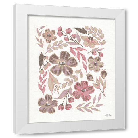 Pretty in Pink Petals White Modern Wood Framed Art Print by Norman, Michele