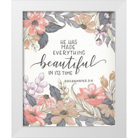 He Has Made Everything Beautiful White Modern Wood Framed Art Print by Norman, Michele