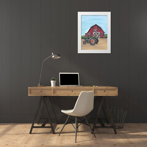 Park It in the Barnyard    White Modern Wood Framed Art Print by Norman, Michele