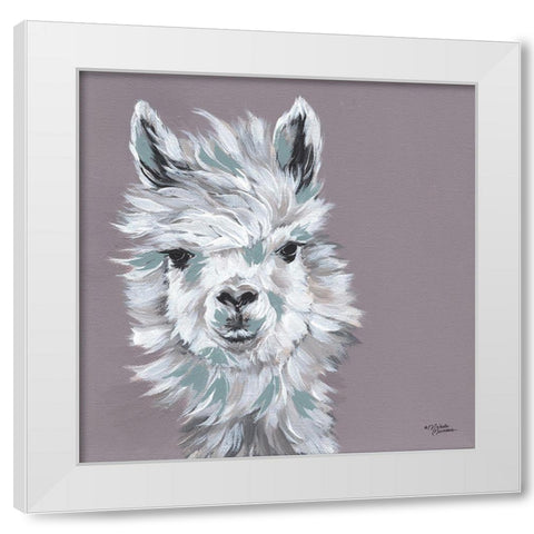Alpaca Punch White Modern Wood Framed Art Print by Norman, Michele