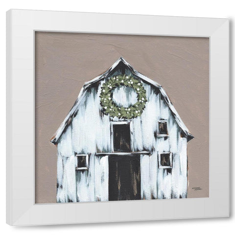 Joy Barn White Modern Wood Framed Art Print by Norman, Michele