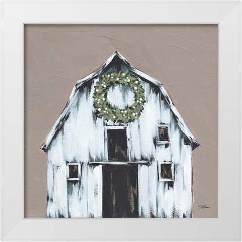 Joy Barn White Modern Wood Framed Art Print by Norman, Michele
