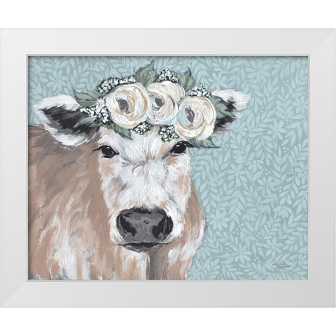 Julia     White Modern Wood Framed Art Print by Norman, Michele