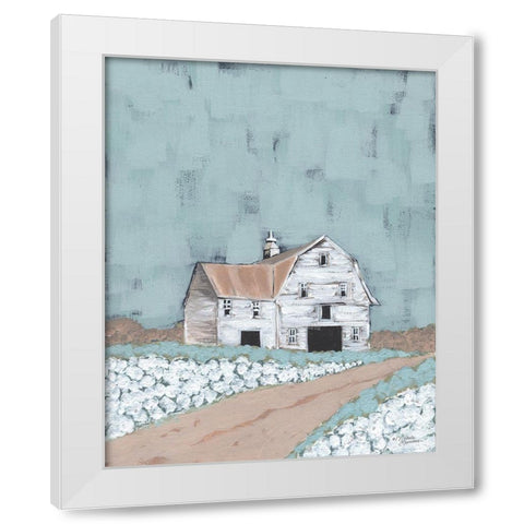 Raised in a Barn    White Modern Wood Framed Art Print by Norman, Michele