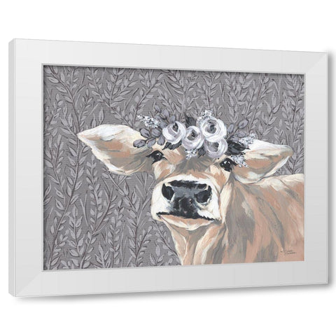 Sally White Modern Wood Framed Art Print by Norman, Michele