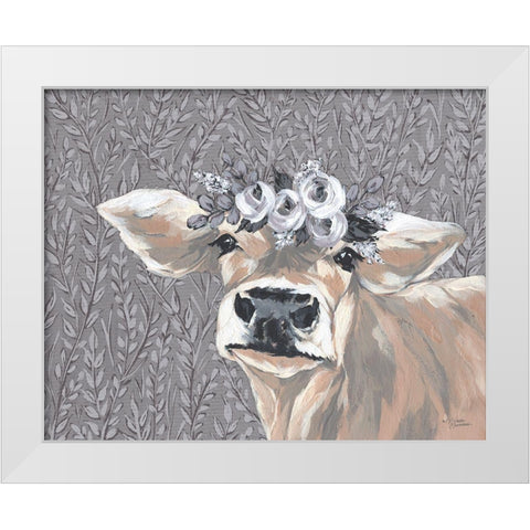 Sally White Modern Wood Framed Art Print by Norman, Michele