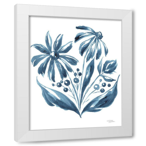 Blue Daisy #2     White Modern Wood Framed Art Print by Norman, Michele
