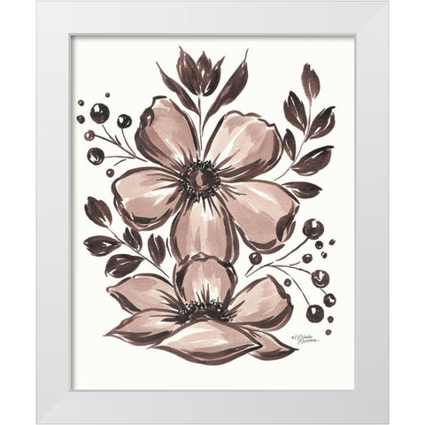 Sepia Garden White Modern Wood Framed Art Print by Norman, Michele