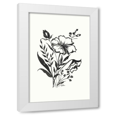 Annabelle Floral White Modern Wood Framed Art Print by Norman, Michele