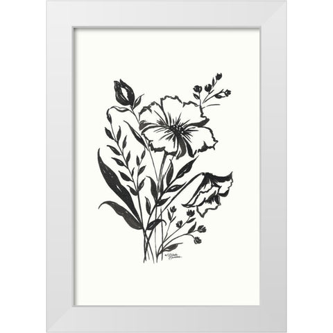 Annabelle Floral White Modern Wood Framed Art Print by Norman, Michele