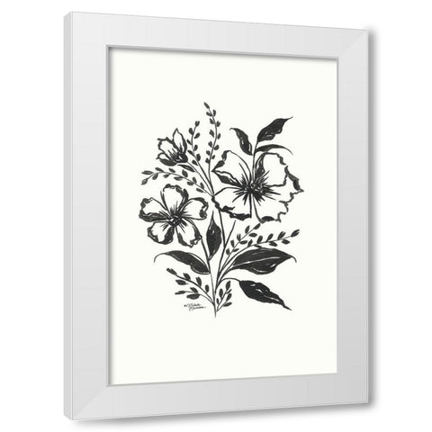 Josephine Floral White Modern Wood Framed Art Print by Norman, Michele