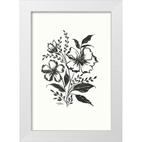 Josephine Floral White Modern Wood Framed Art Print by Norman, Michele