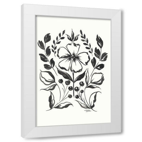 Gracie Floral White Modern Wood Framed Art Print by Norman, Michele