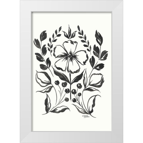 Gracie Floral White Modern Wood Framed Art Print by Norman, Michele