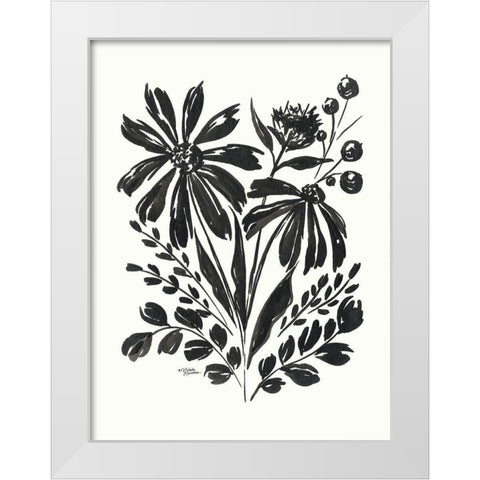 Daisy Garden #2 White Modern Wood Framed Art Print by Norman, Michele