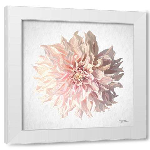 Sweet Dahlia White Modern Wood Framed Art Print by Norman, Michele