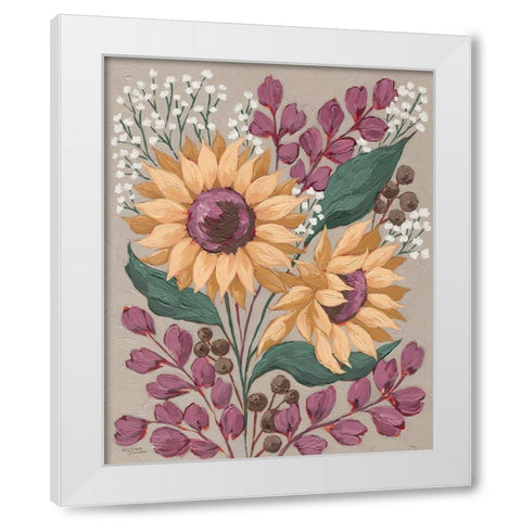 Sunny Faces White Modern Wood Framed Art Print by Norman, Michele