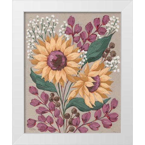 Sunny Faces White Modern Wood Framed Art Print by Norman, Michele