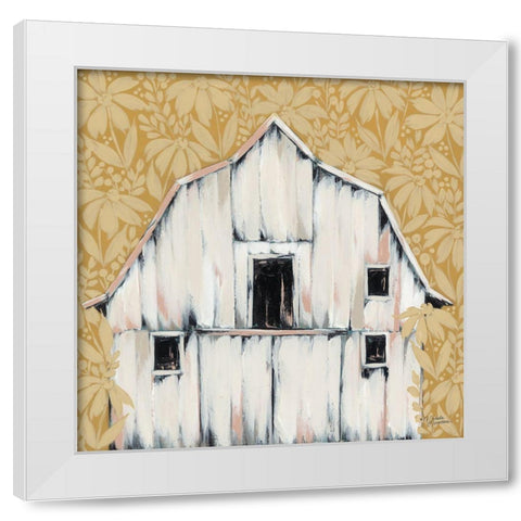 Daisies in the Barnyard White Modern Wood Framed Art Print by Norman, Michele