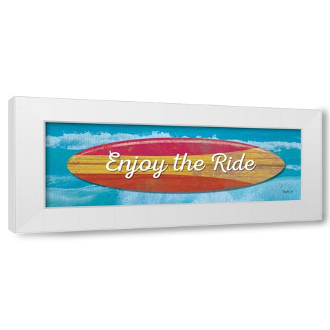 Enjoy the Ride White Modern Wood Framed Art Print by Mollie B.