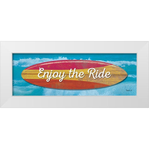 Enjoy the Ride White Modern Wood Framed Art Print by Mollie B.