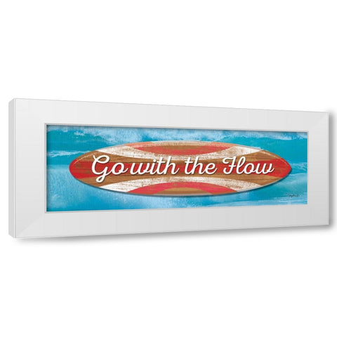 Go With the Flow White Modern Wood Framed Art Print by Mollie B.