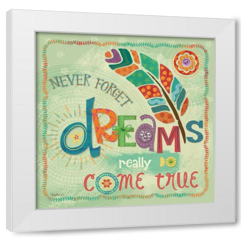 Dreams Come True White Modern Wood Framed Art Print by Mollie B.