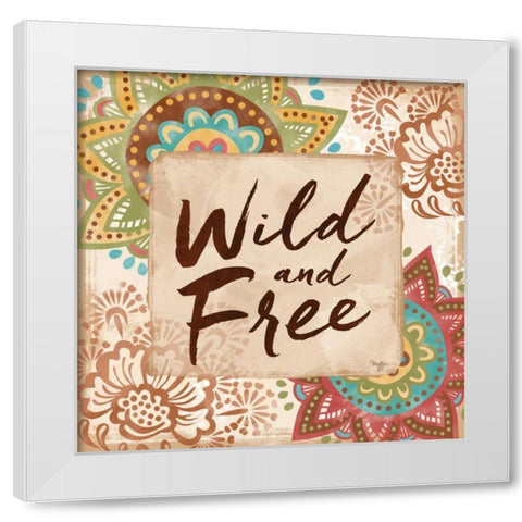 Wild and Free White Modern Wood Framed Art Print by Mollie B.